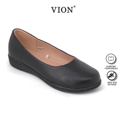 Black PVC Leather Hostel / Uniform / Formal Shoes Ladies FMA650G1